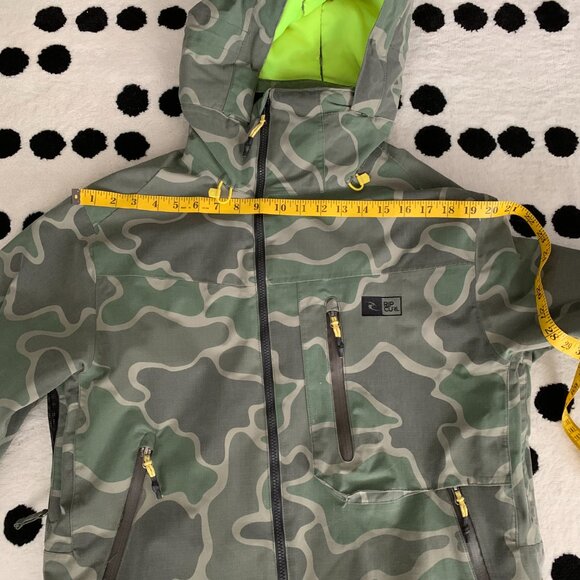 Rip Curl Snowboarding Jacket Green Camo HoodedSnow Ski Coat - Picture 15 of 16